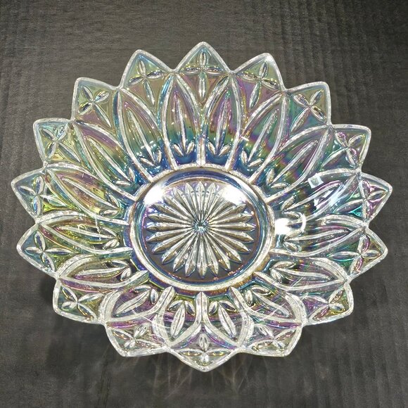 Vintage Iridescent Carnival Glass Petal by Federal MCM 1960s - Picture 1 of 10